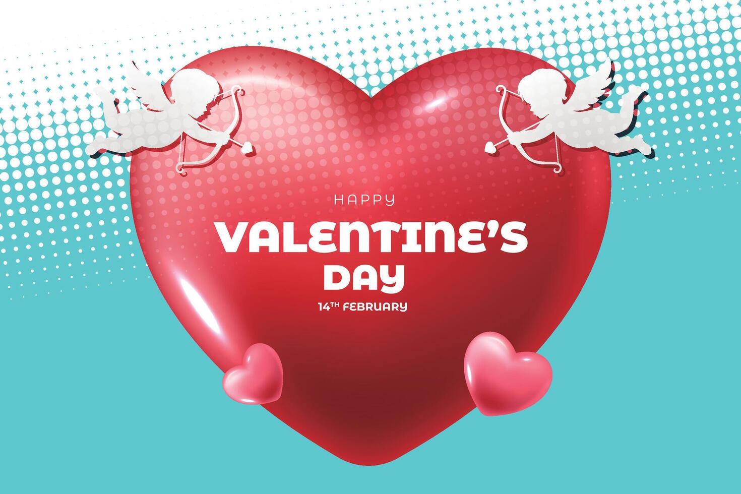 valentine's day background with red heart shaped balloons vector