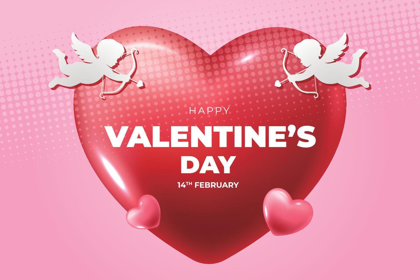 valentine's day background with red heart shaped balloons vector