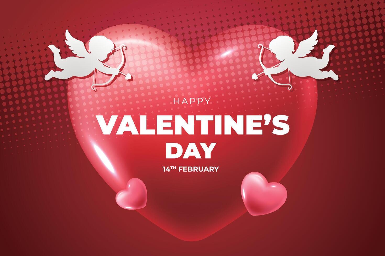 valentine's day background with red heart shaped balloons vector