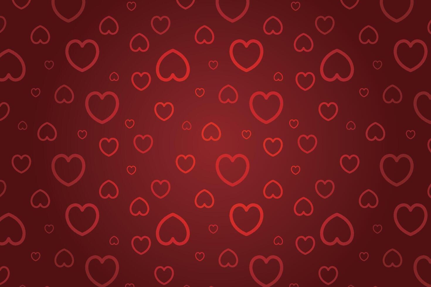 Vector love heart pattern, vector hand drawn Valentine's Day pattern, Valentine's Day background.