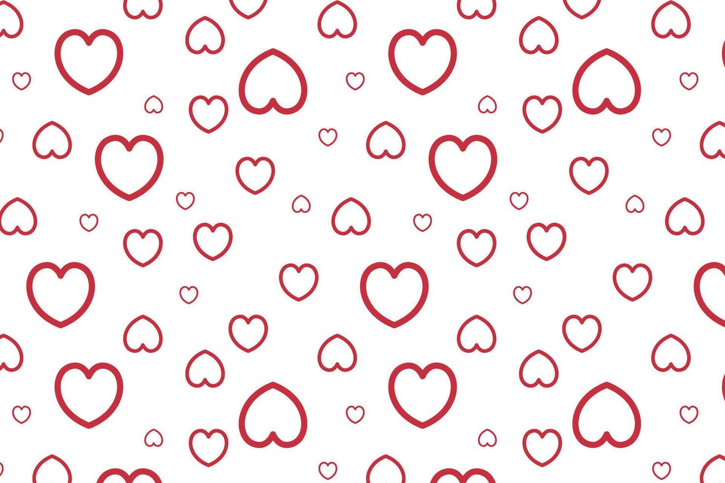 Vector love heart pattern, vector hand drawn Valentine's Day pattern, Valentine's Day background.