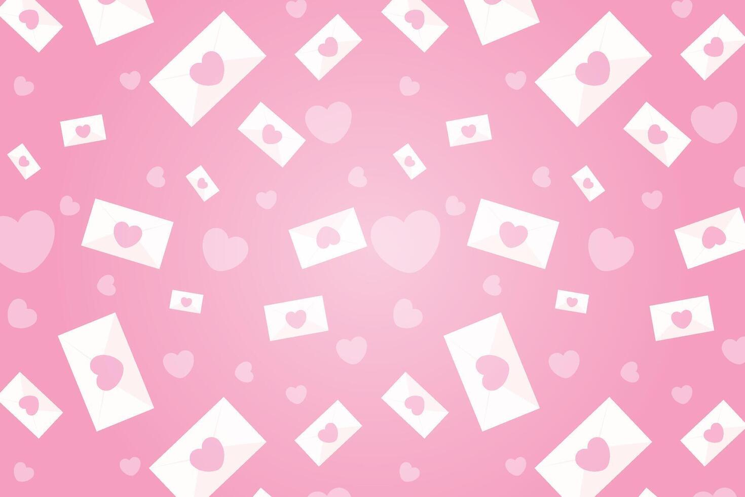 Vector love heart pattern, vector hand drawn Valentine's Day pattern, Valentine's Day background.