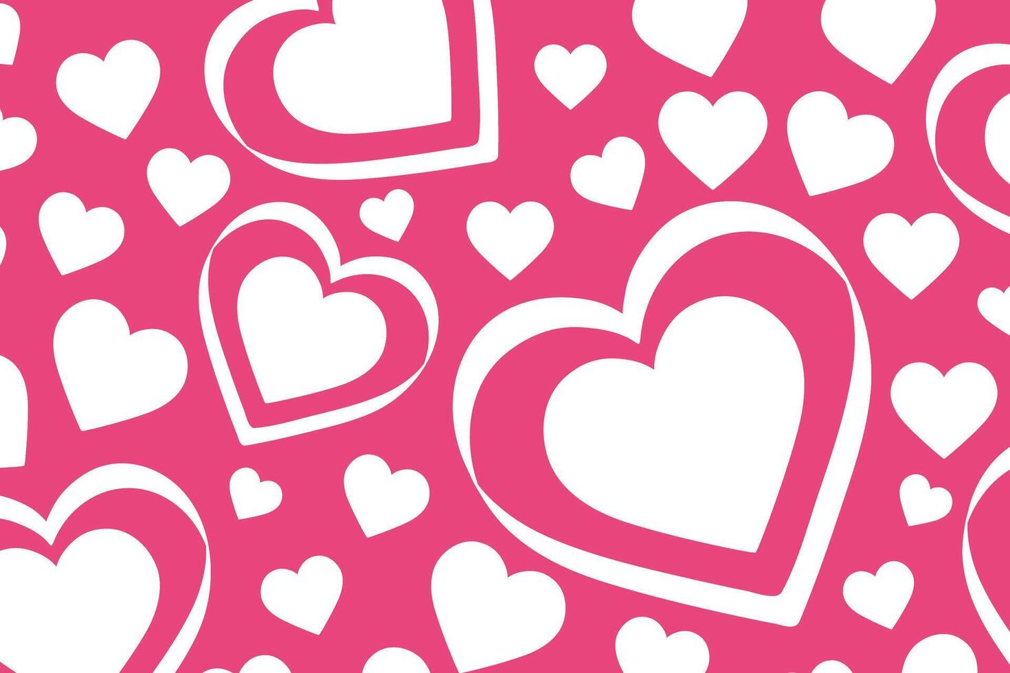 Vector love heart pattern, vector hand drawn Valentine's Day pattern, Valentine's Day background.