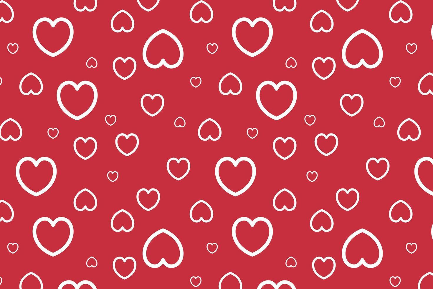 Vector love heart pattern, vector hand drawn Valentine's Day pattern, Valentine's Day background.