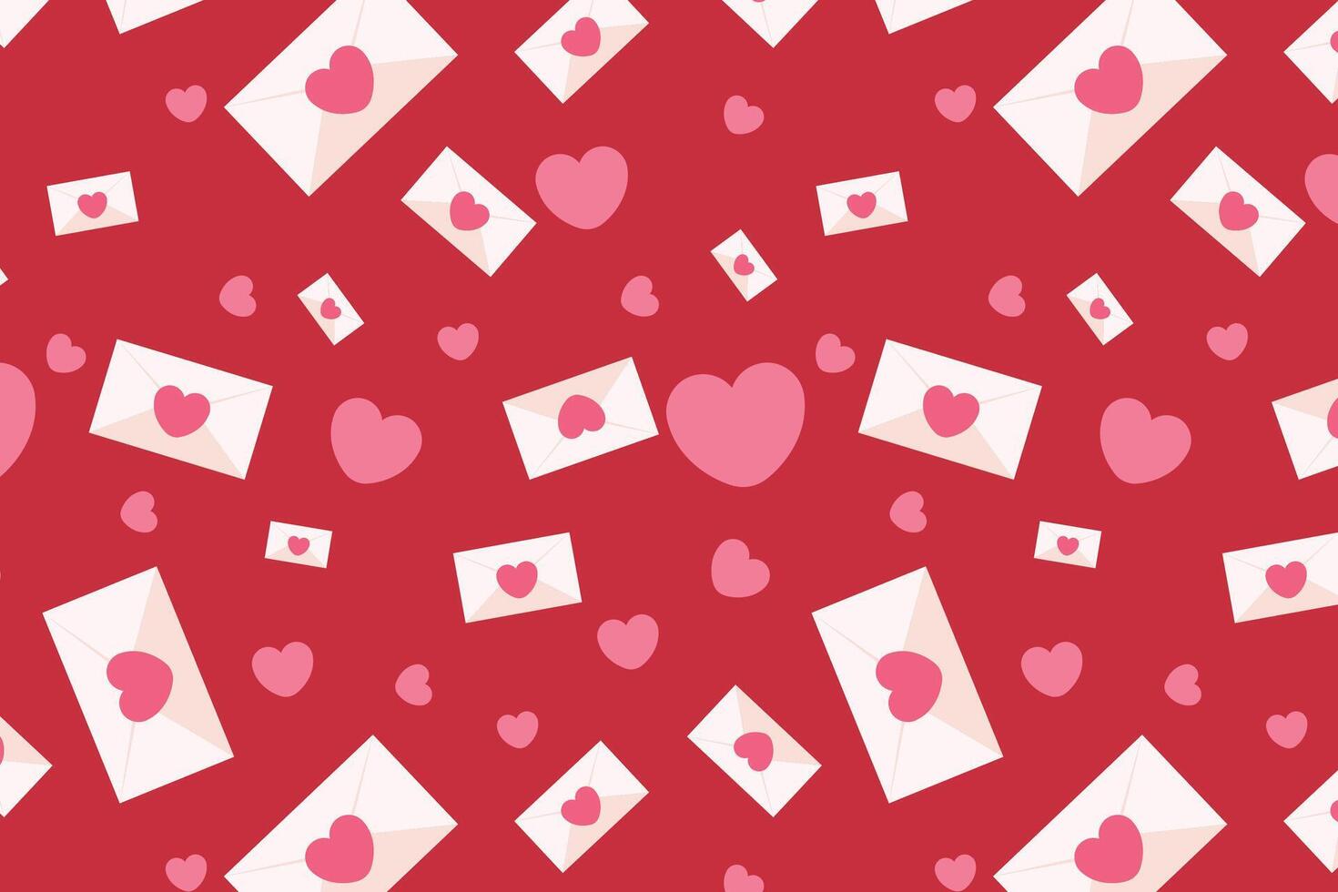 Vector love heart pattern, vector hand drawn Valentine's Day pattern, Valentine's Day background.