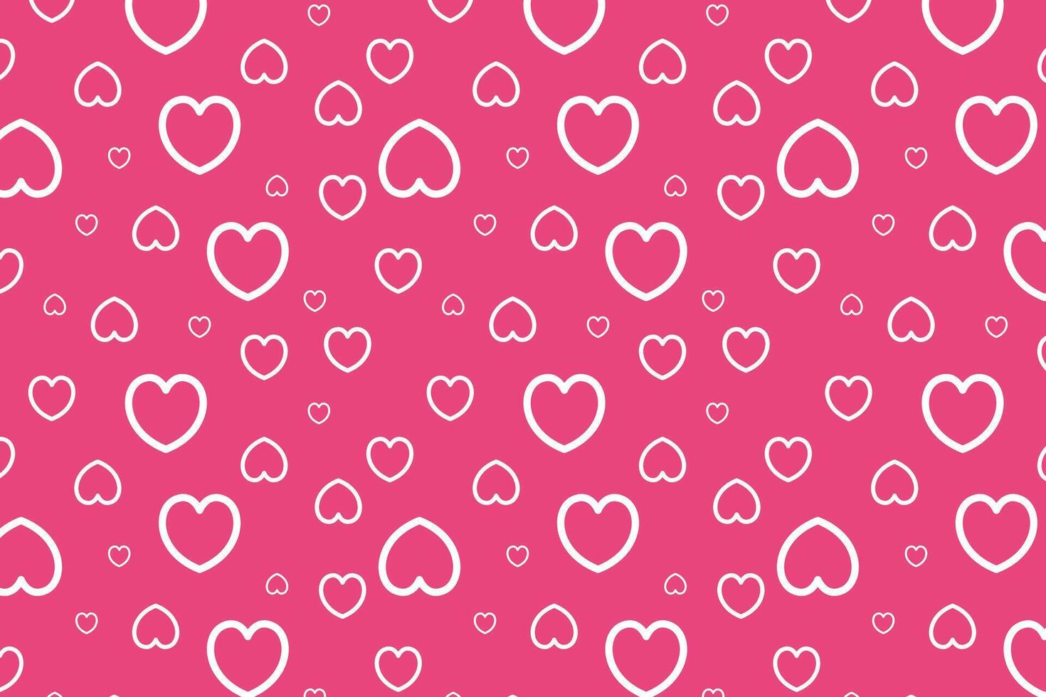 Vector love heart pattern, vector hand drawn Valentine's Day pattern, Valentine's Day background.