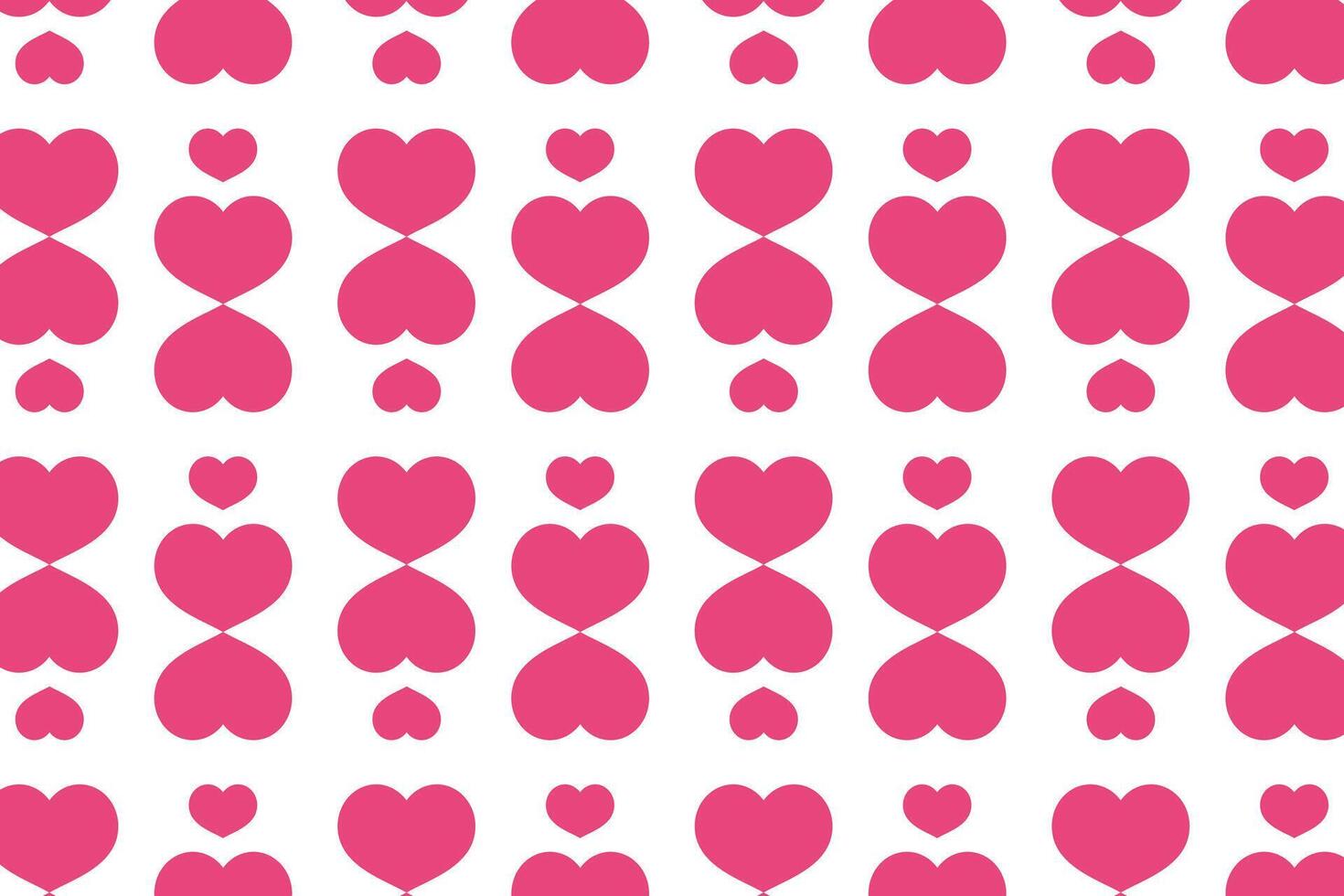 Vector love heart pattern, vector hand drawn Valentine's Day pattern, Valentine's Day background.