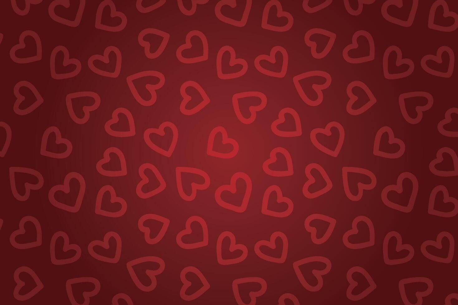 Vector love heart pattern, vector hand drawn Valentine's Day pattern, Valentine's Day background.