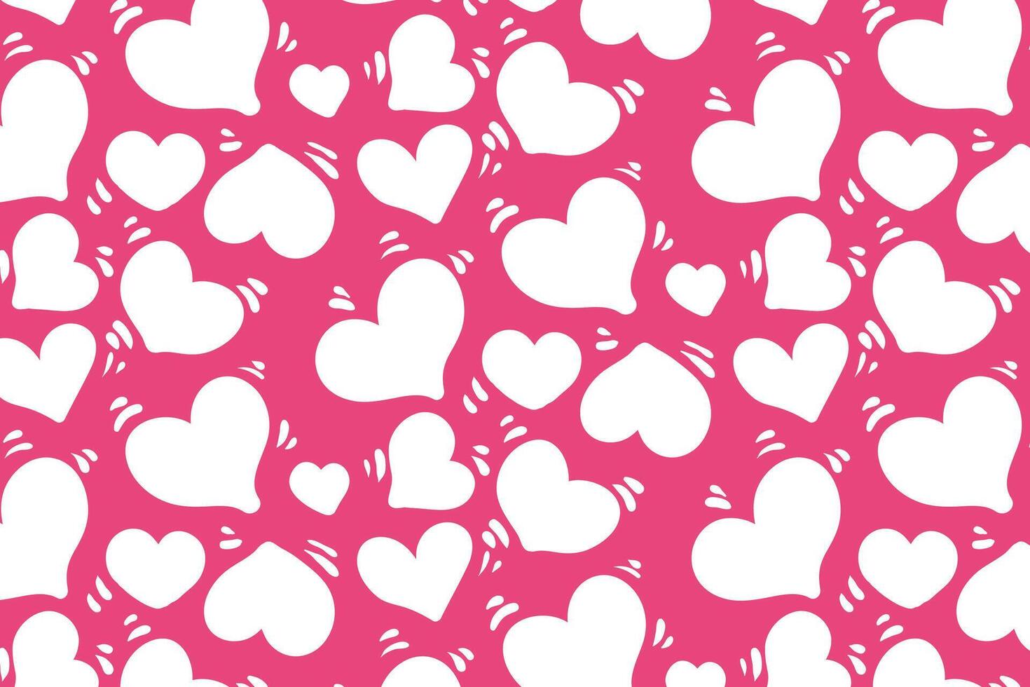 Vector love heart pattern, vector hand drawn Valentine's Day pattern, Valentine's Day background.