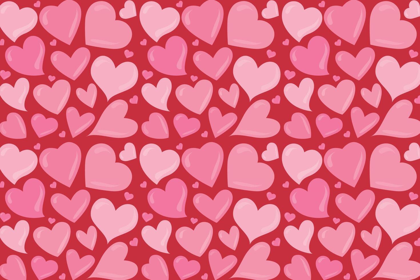 Vector love heart pattern, vector hand drawn Valentine's Day pattern, Valentine's Day background.