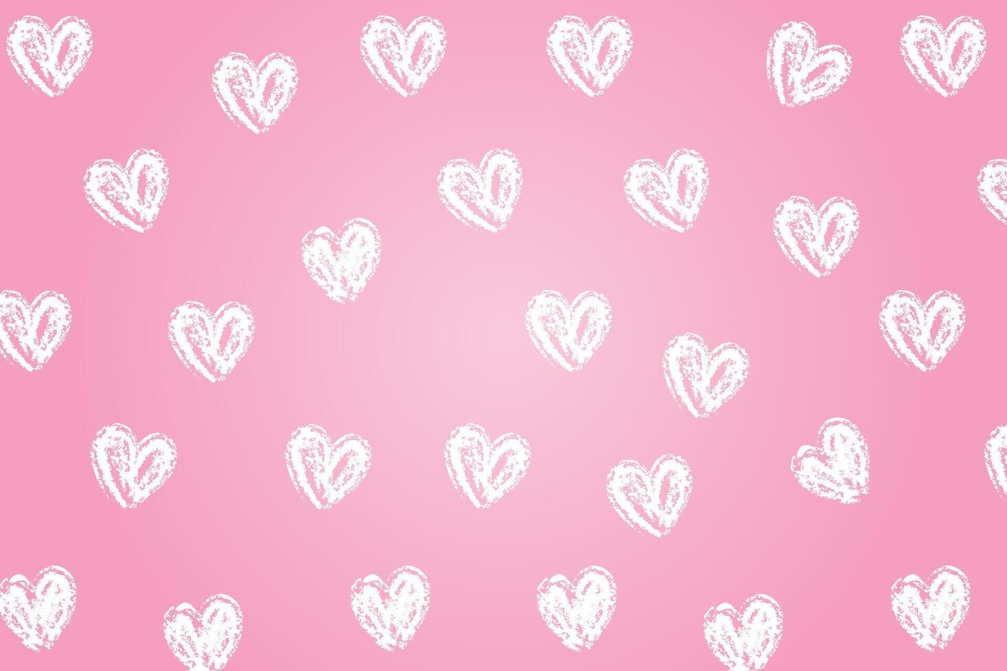 Vector love heart pattern, vector hand drawn Valentine's Day pattern, Valentine's Day background.