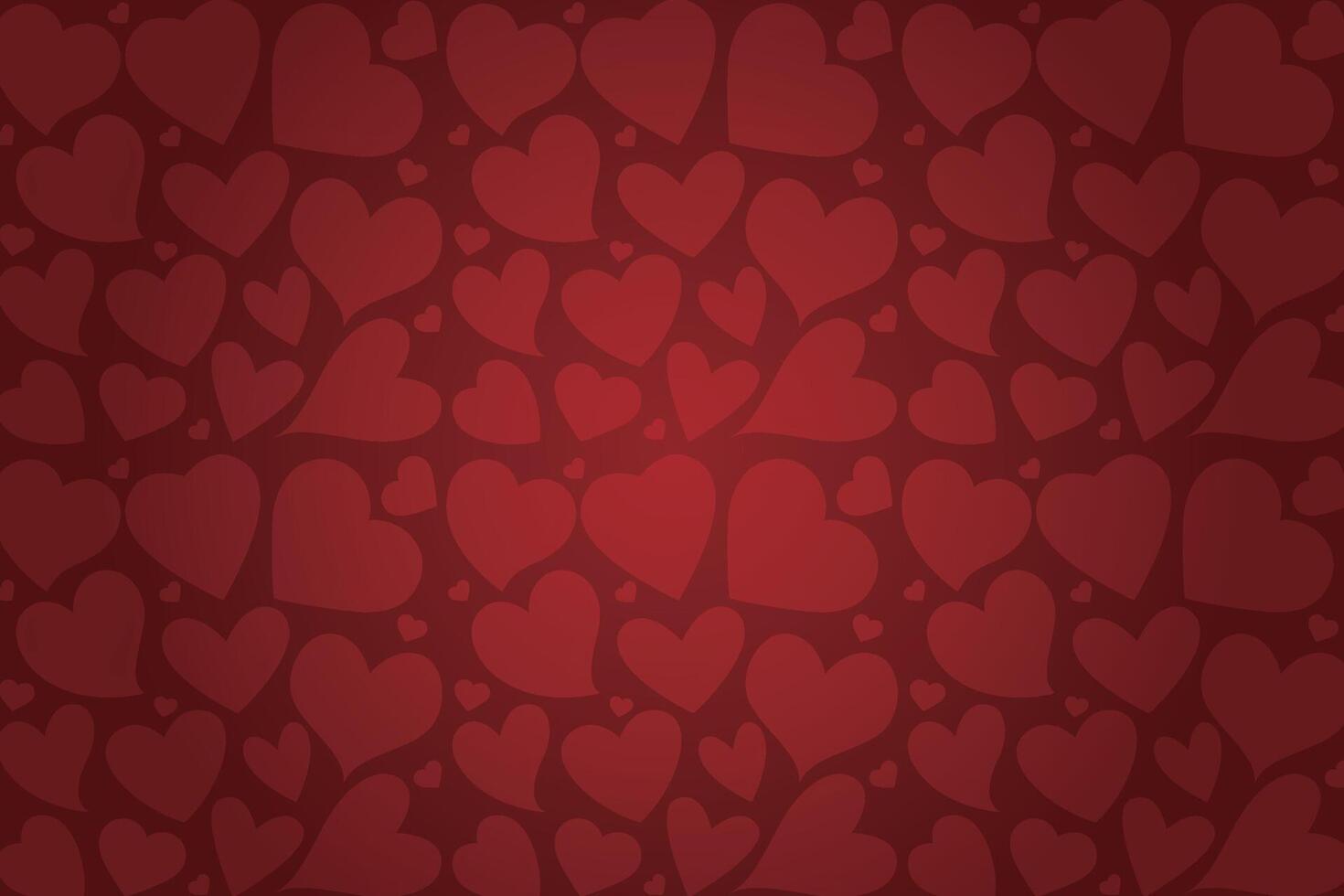 Vector love heart pattern, vector hand drawn Valentine's Day pattern, Valentine's Day background.