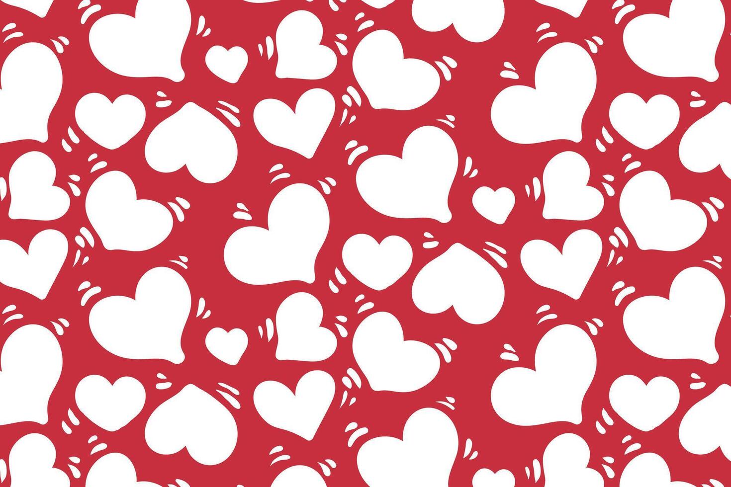 Vector love heart pattern, vector hand drawn Valentine's Day pattern, Valentine's Day background.