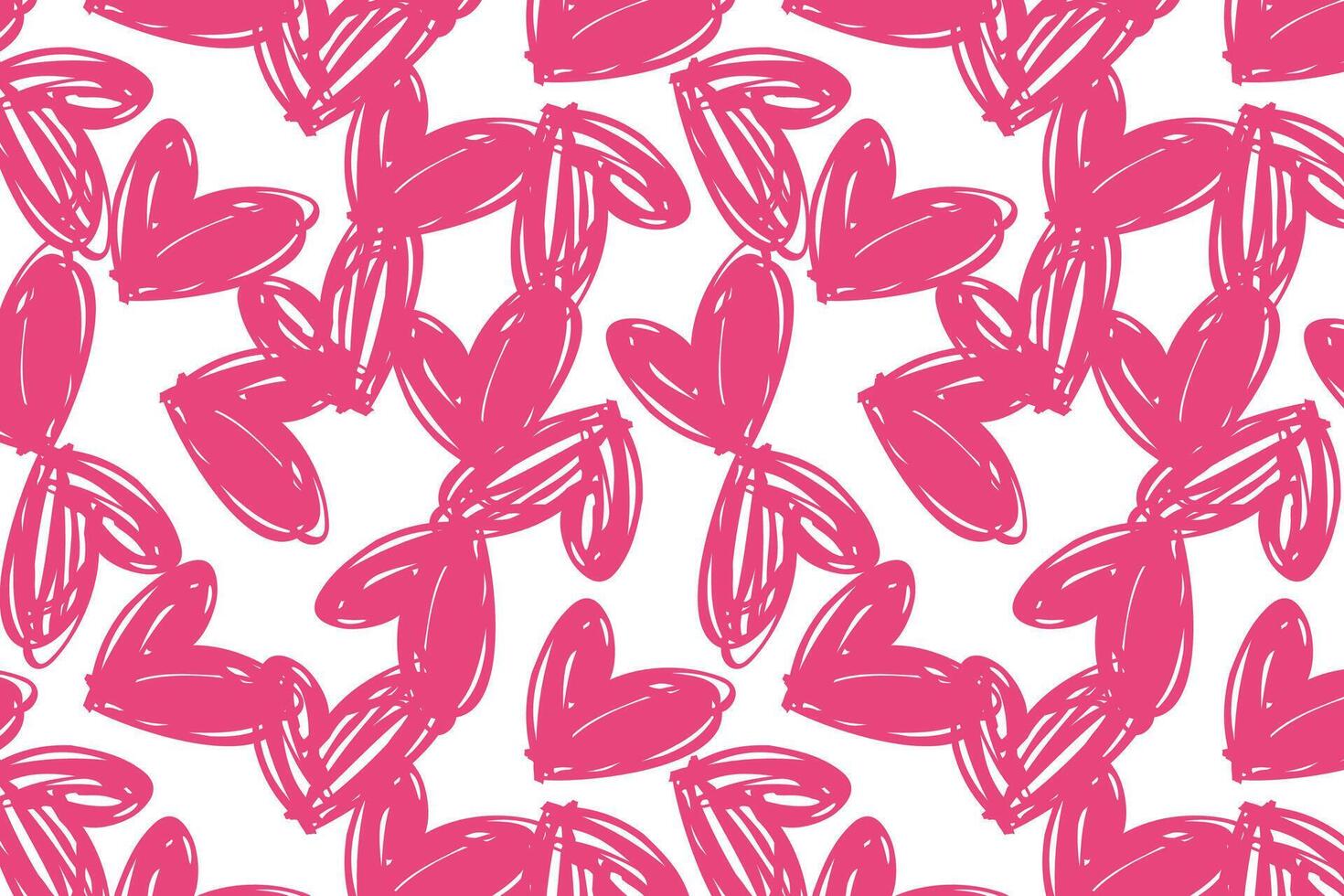 Vector love heart pattern, vector hand drawn Valentine's Day pattern, Valentine's Day background.