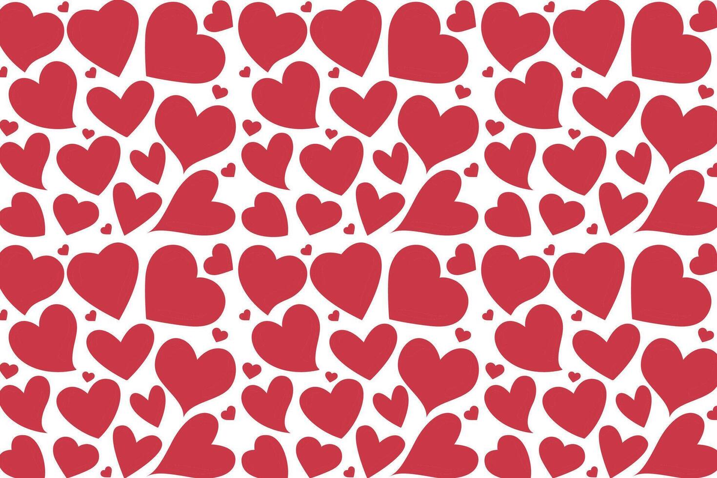 Vector love heart pattern, vector hand drawn Valentine's Day pattern, Valentine's Day background.