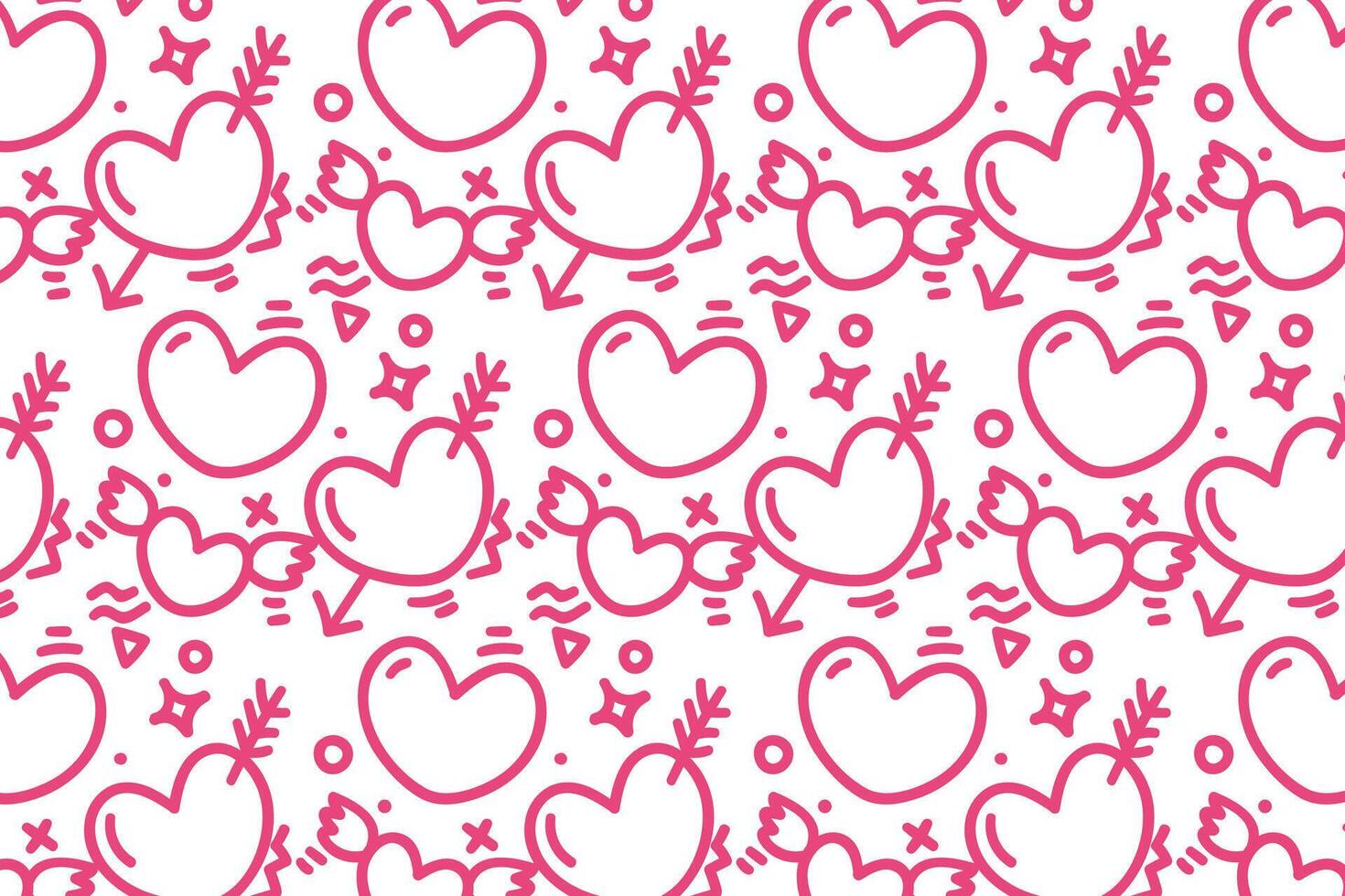 vector amor corazón patrón, vector mano dibujado San Valentín día patrón, San Valentín día antecedentes.