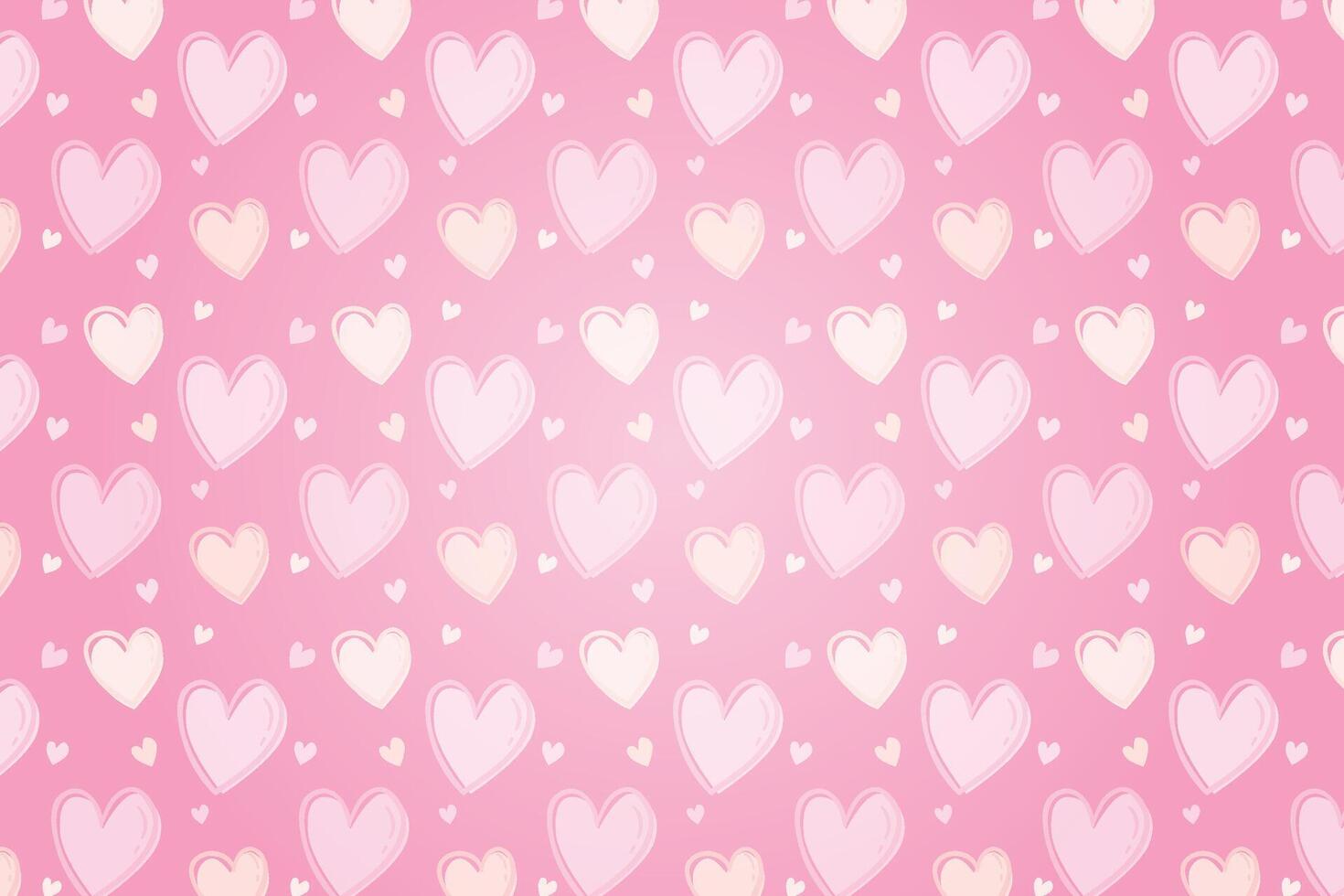 Vector love heart pattern, vector hand drawn Valentine's Day pattern, Valentine's Day background.