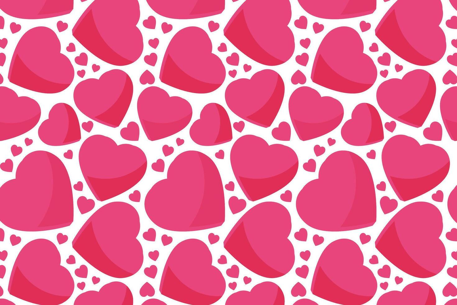 Vector love heart pattern, vector hand drawn Valentine's Day pattern, Valentine's Day background.
