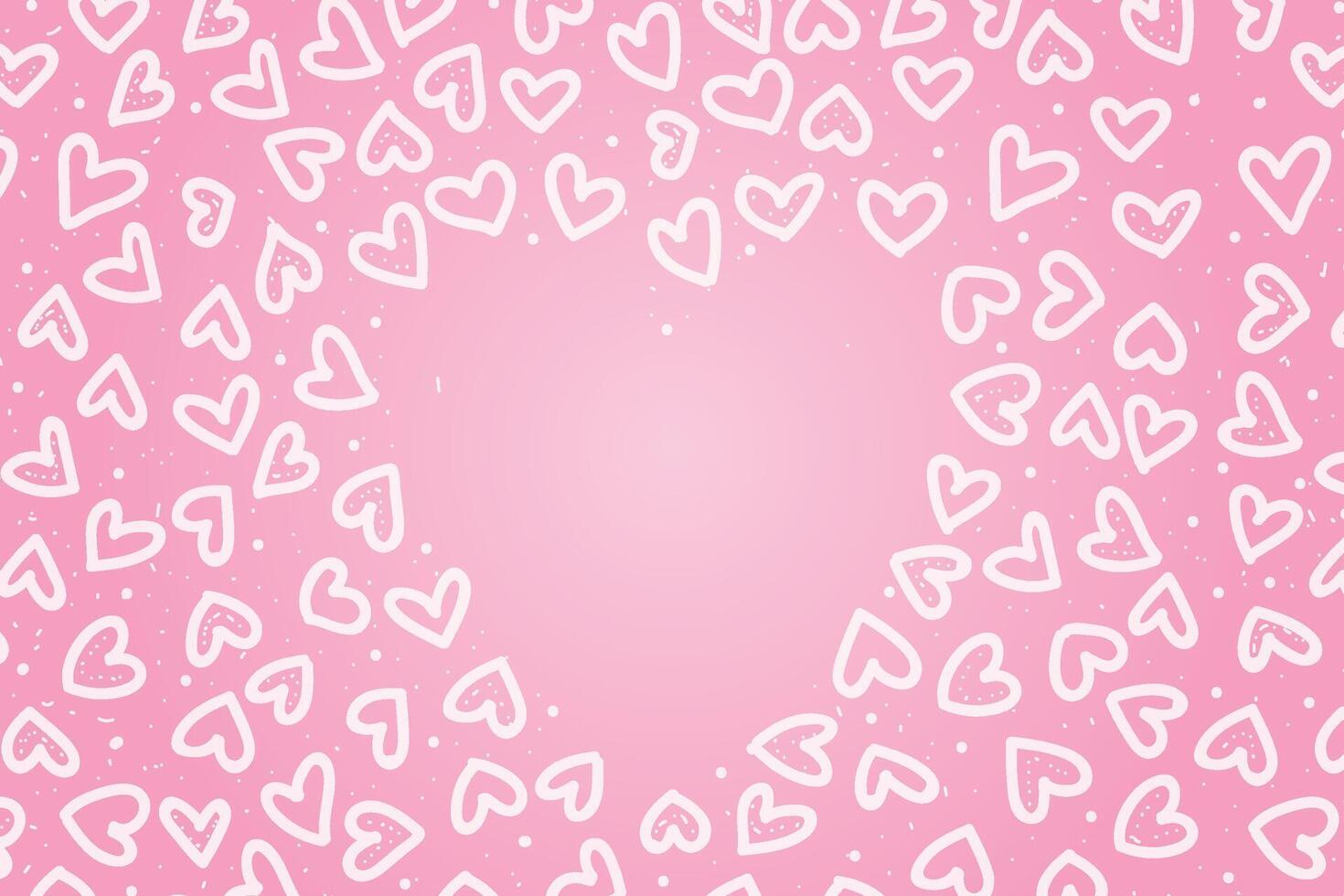 Vector love heart pattern, vector hand drawn Valentine's Day pattern, Valentine's Day background.