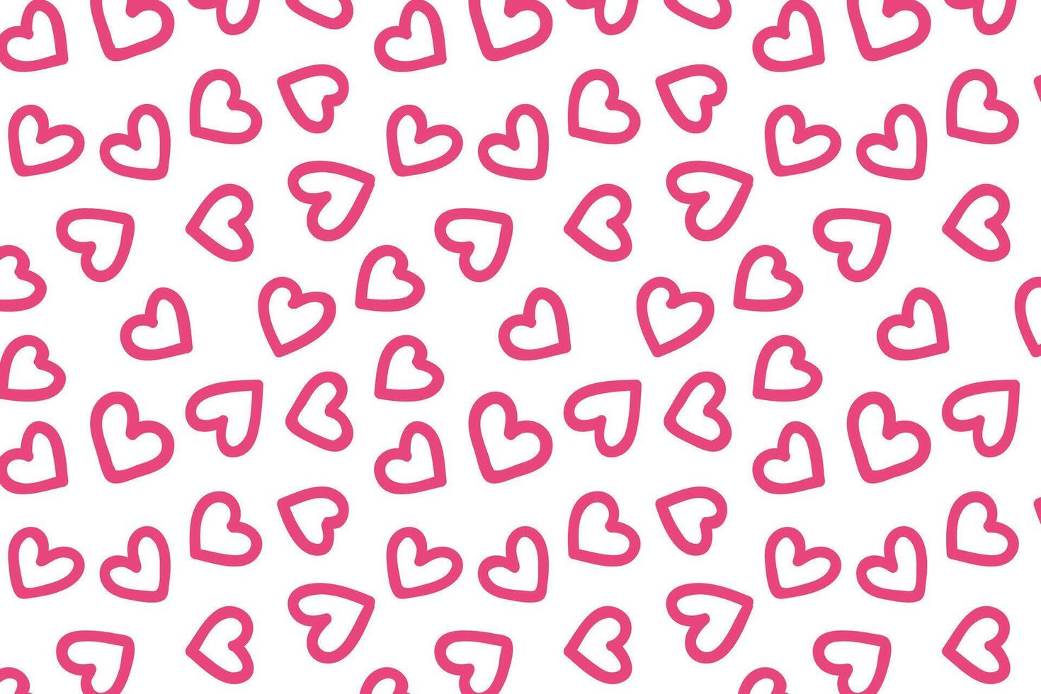 Vector love heart pattern, vector hand drawn Valentine's Day pattern, Valentine's Day background.