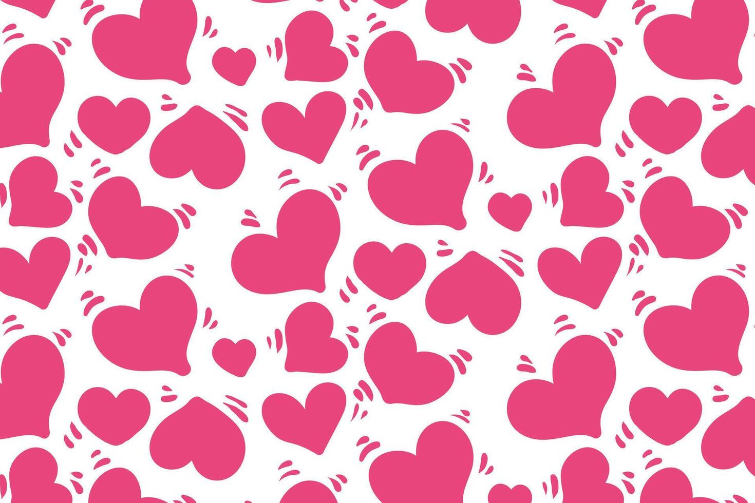 Vector love heart pattern, vector hand drawn Valentine's Day pattern, Valentine's Day background.