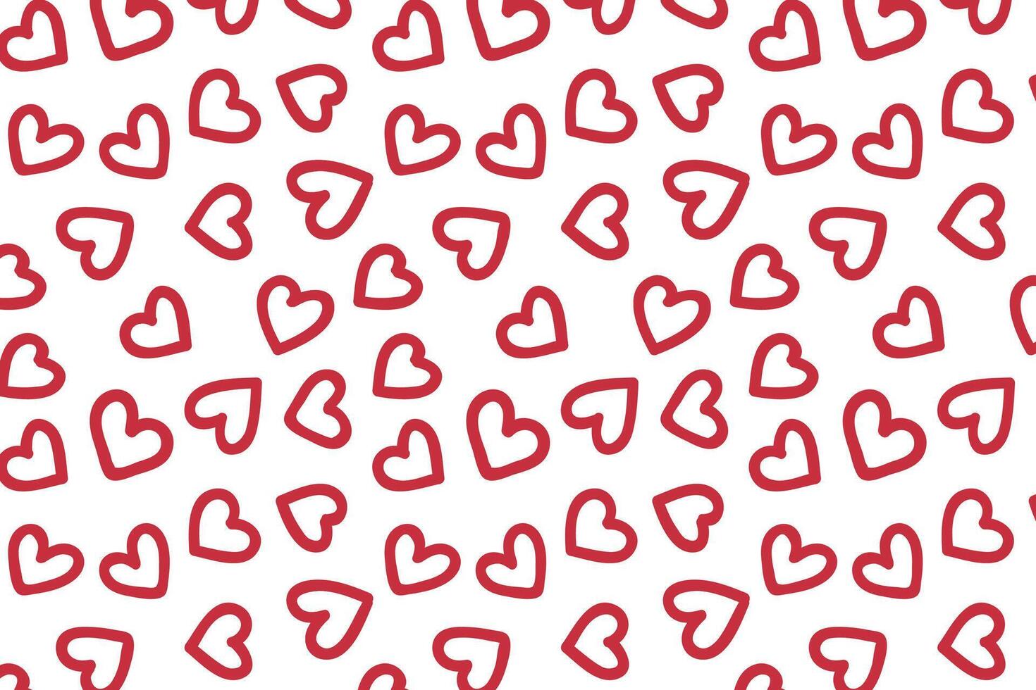 Vector love heart pattern, vector hand drawn Valentine's Day pattern, Valentine's Day background.