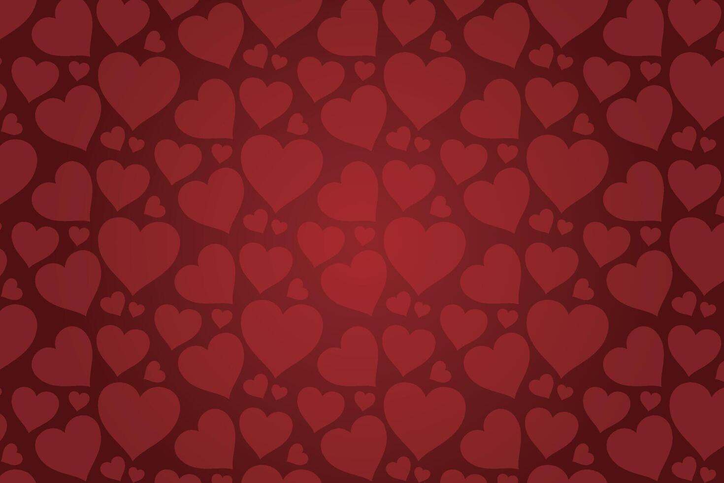 Vector love heart pattern, vector hand drawn Valentine's Day pattern, Valentine's Day background.