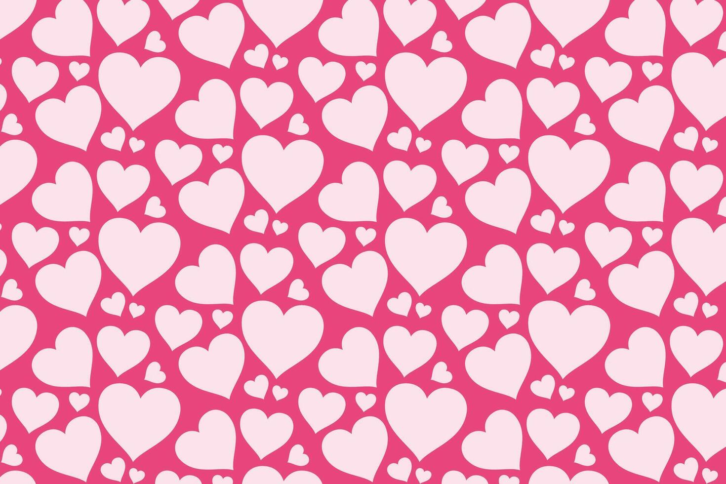 Vector love heart pattern, vector hand drawn Valentine's Day pattern, Valentine's Day background.