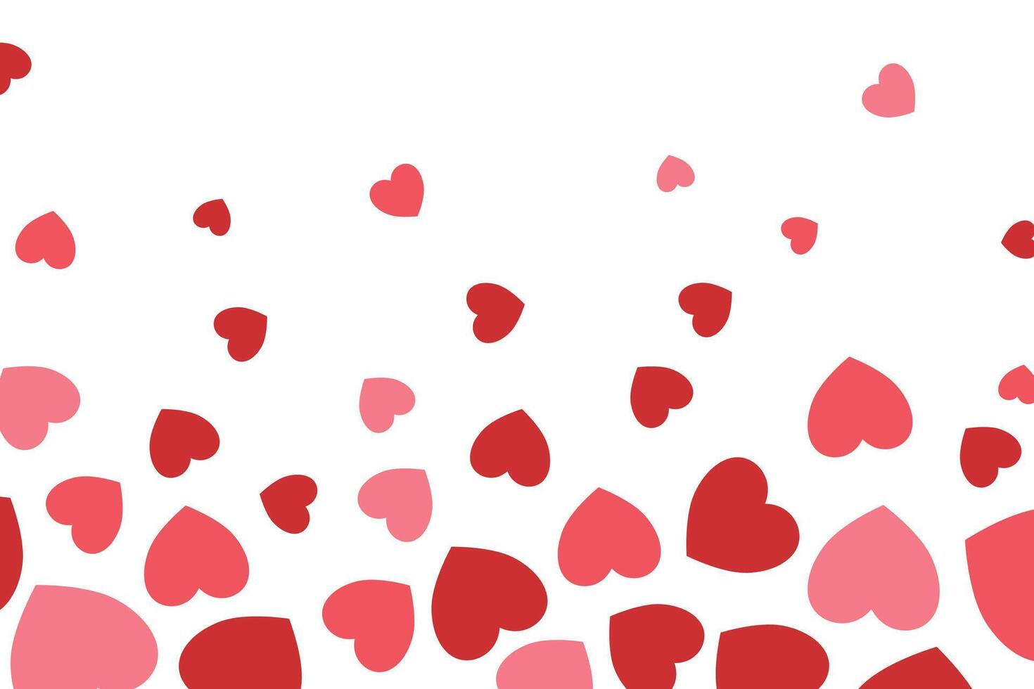 Vector love heart pattern, vector hand drawn Valentine's Day pattern, Valentine's Day background.