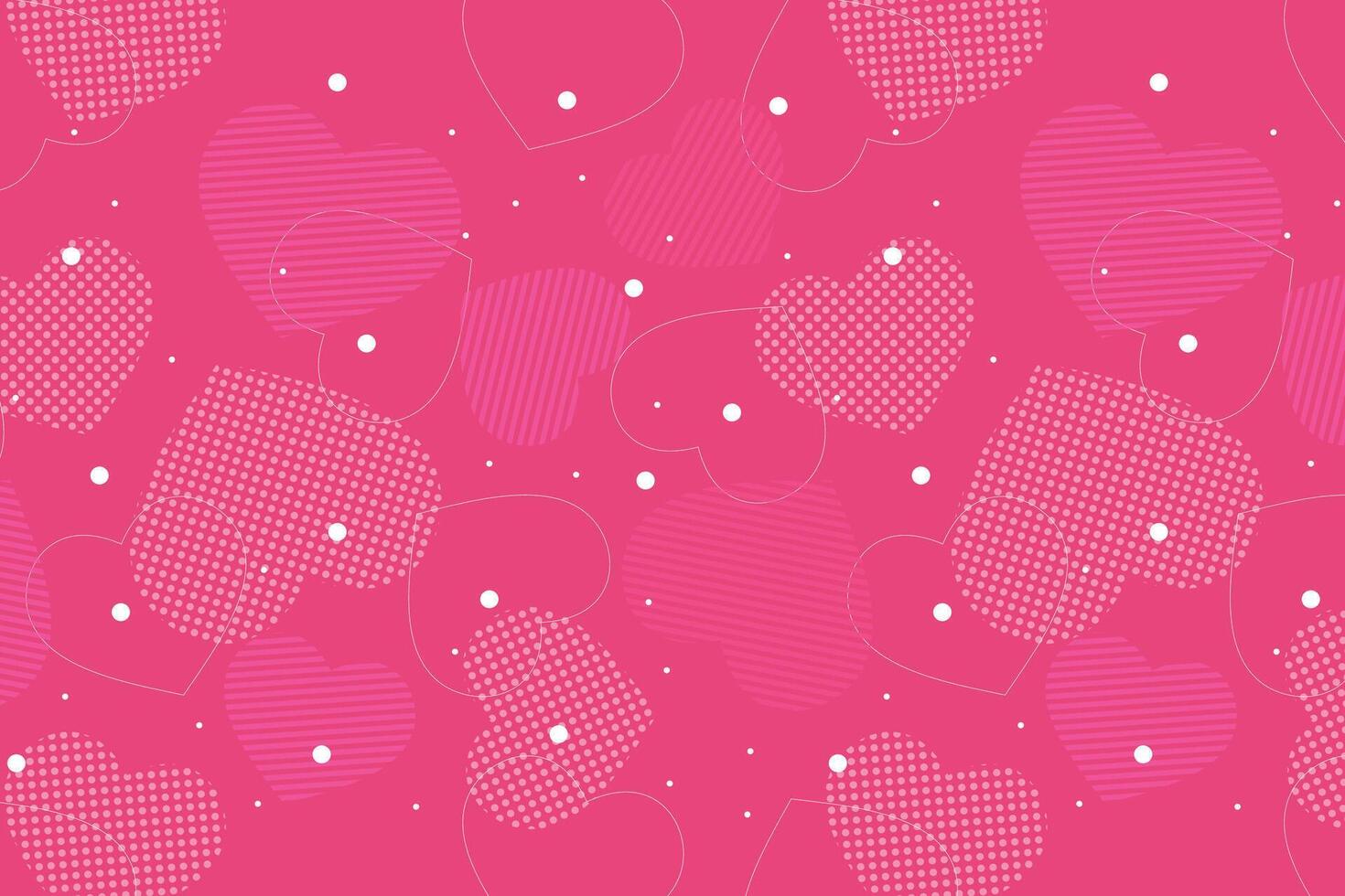 Vector love heart pattern, vector hand drawn Valentine's Day pattern, Valentine's Day background.