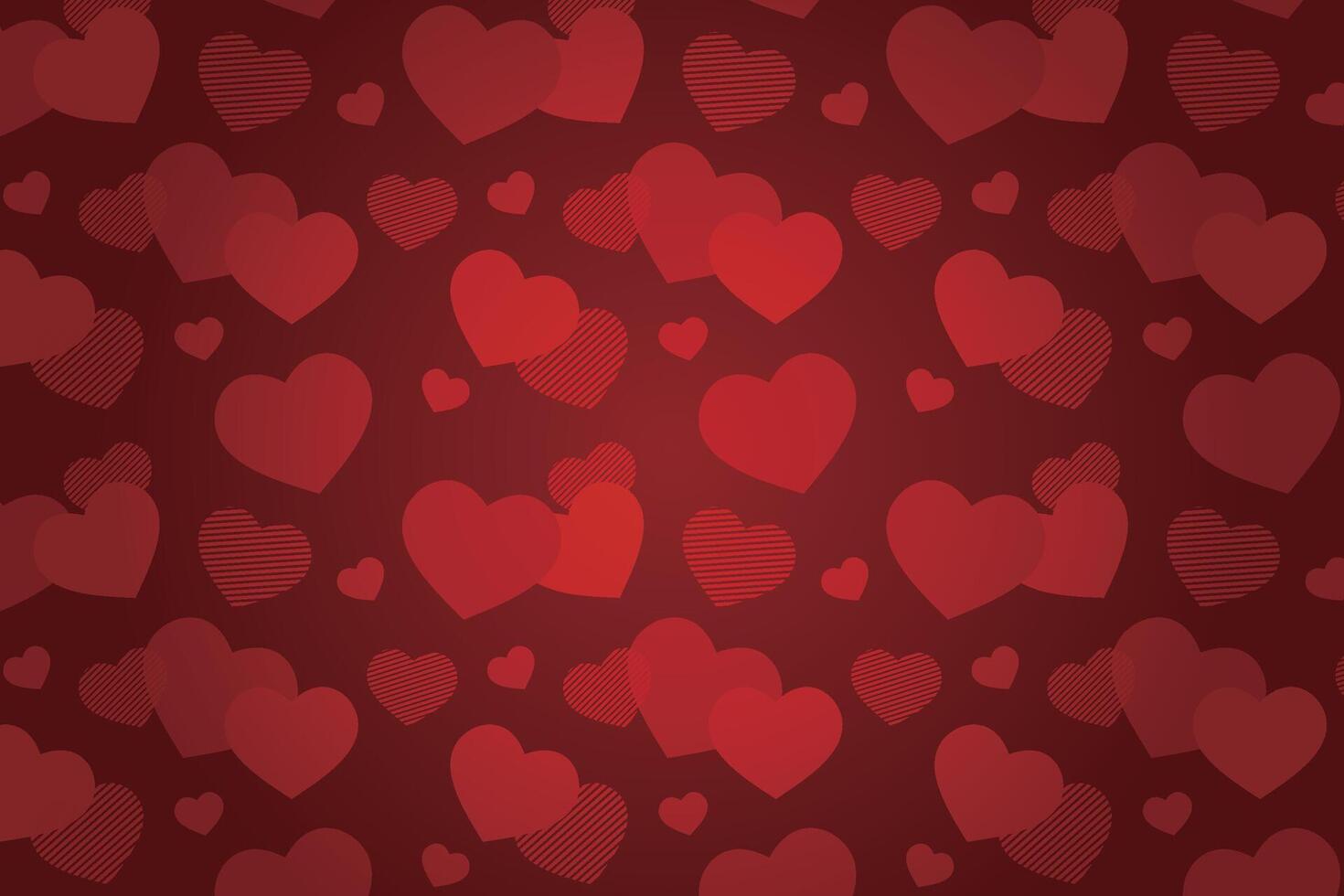 Vector love heart pattern, vector hand drawn Valentine's Day pattern, Valentine's Day background.