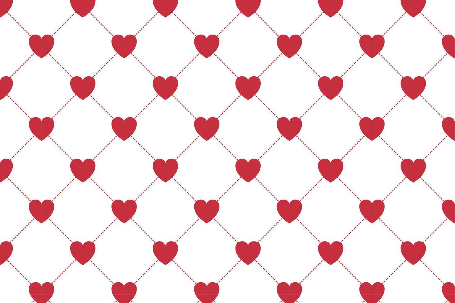 Vector love heart pattern, vector hand drawn Valentine's Day pattern, Valentine's Day background.