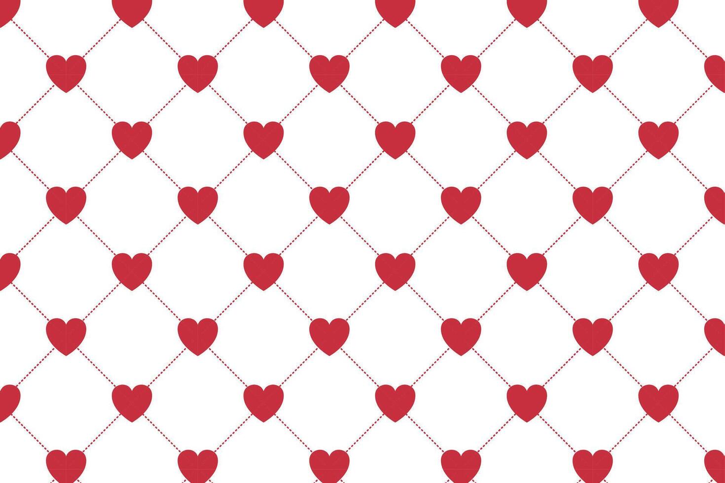 Vector love heart pattern, vector hand drawn Valentine's Day pattern, Valentine's Day background.