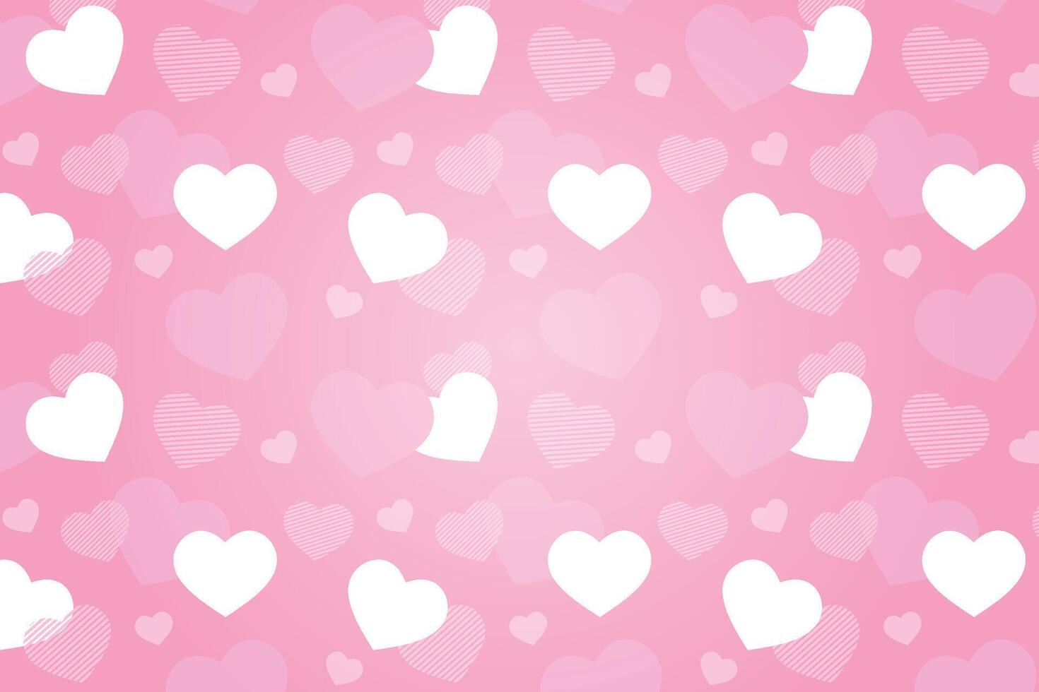 Vector love heart pattern, vector hand drawn Valentine's Day pattern, Valentine's Day background.