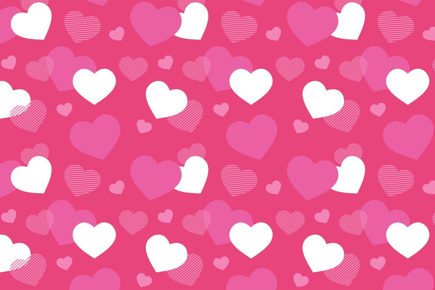 Vector love heart pattern, vector hand drawn Valentine's Day pattern, Valentine's Day background.
