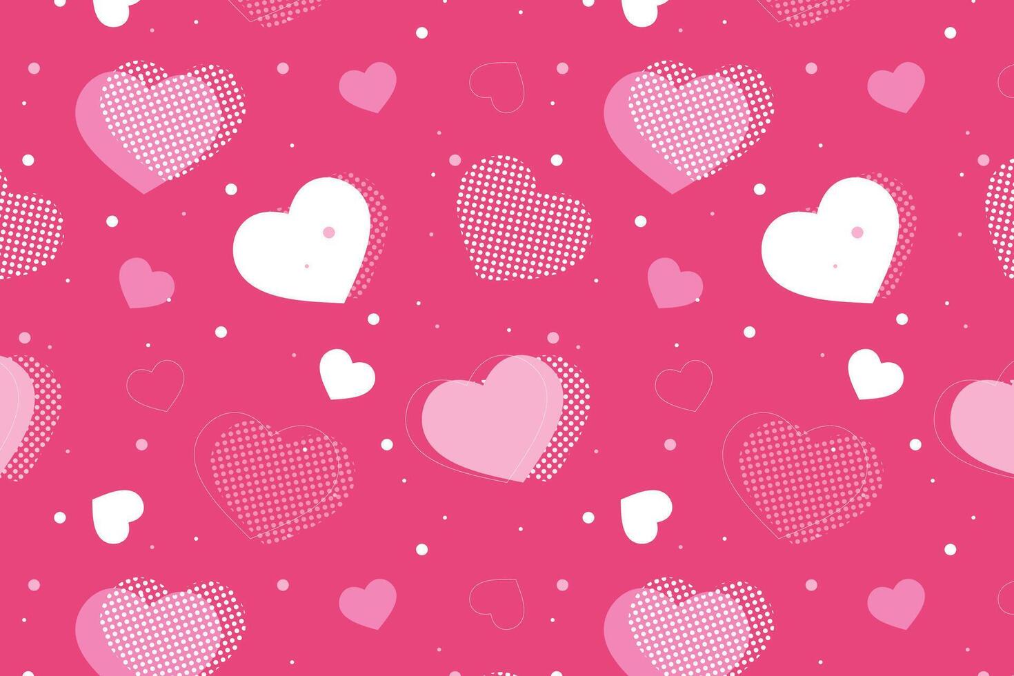 Vector love heart pattern, vector hand drawn Valentine's Day pattern, Valentine's Day background.