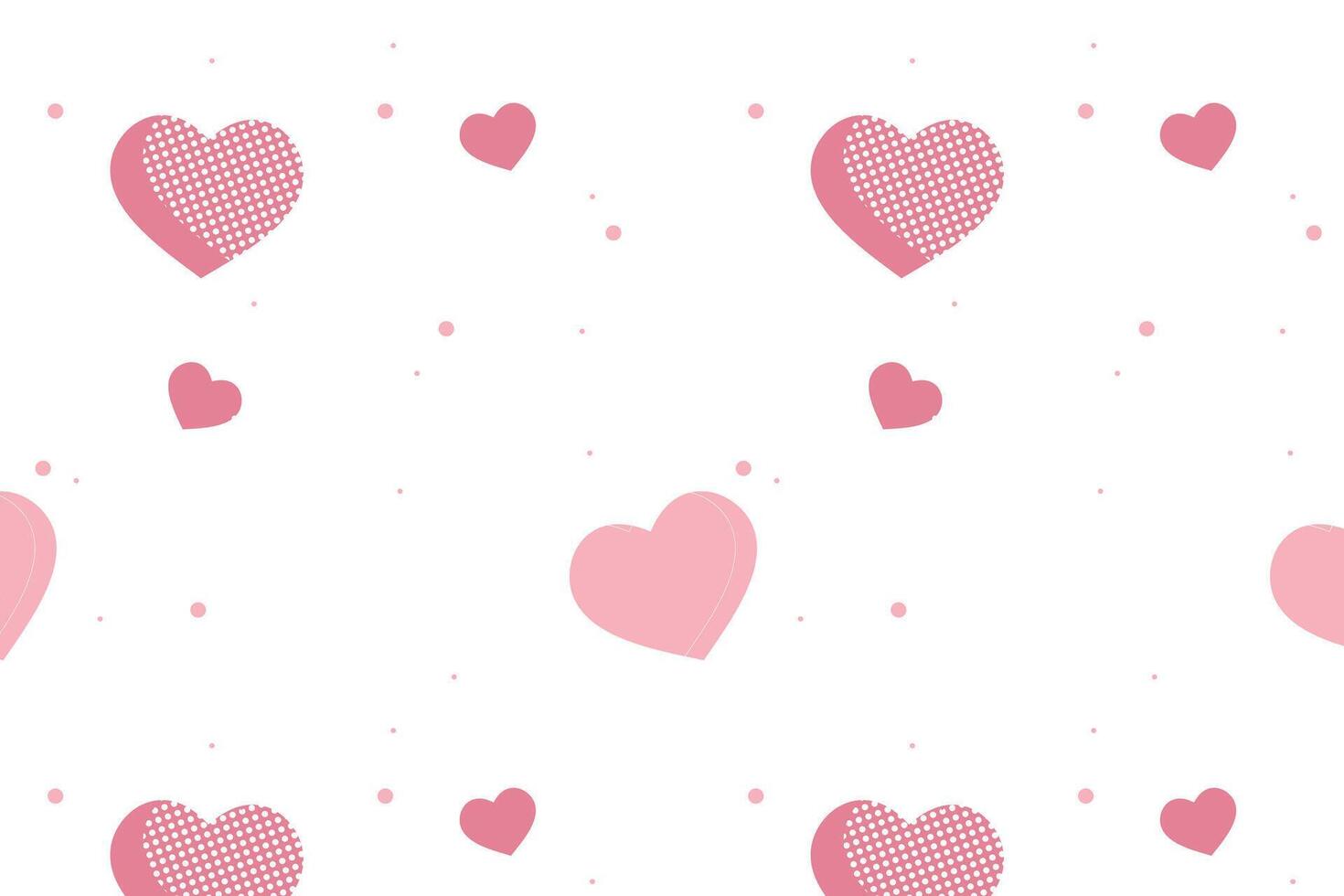 Vector love heart pattern, vector hand drawn Valentine's Day pattern, Valentine's Day background.