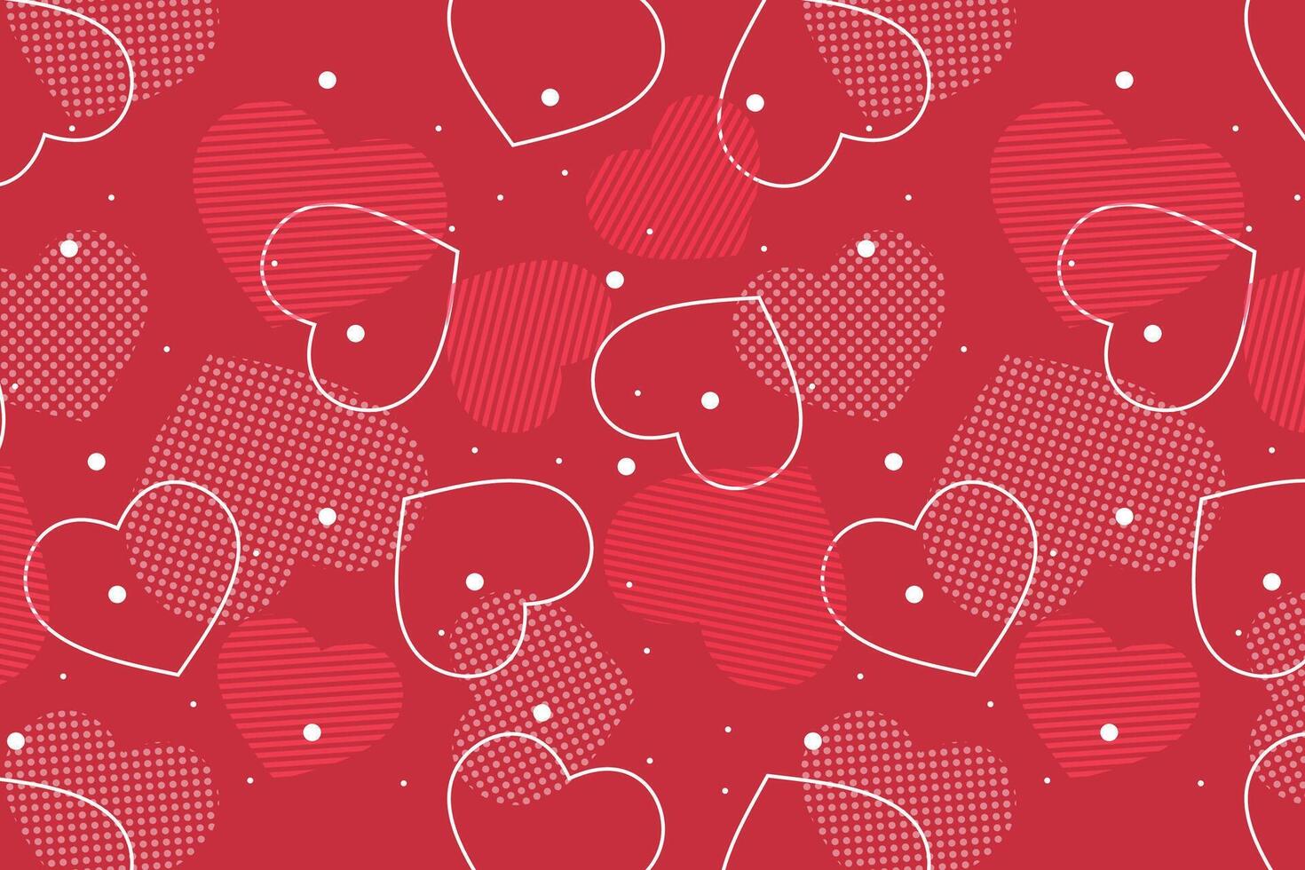 Vector love heart pattern, vector hand drawn Valentine's Day pattern, Valentine's Day background.