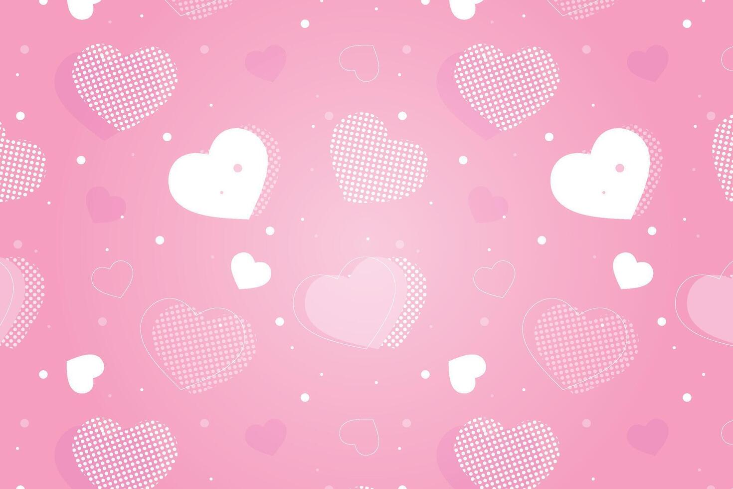 Vector love heart pattern, vector hand drawn Valentine's Day pattern, Valentine's Day background.