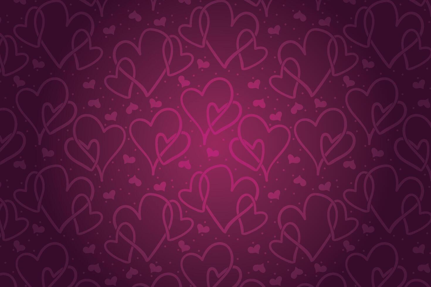 Vector love heart pattern, vector hand drawn Valentine's Day pattern, Valentine's Day background.