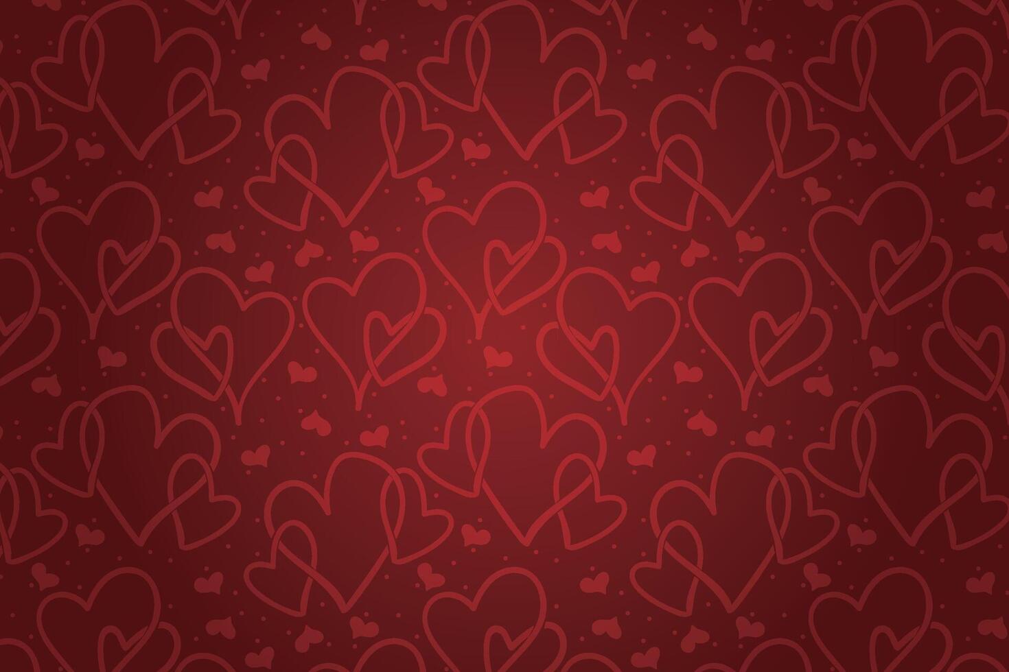 Vector love heart pattern, vector hand drawn Valentine's Day pattern, Valentine's Day background.