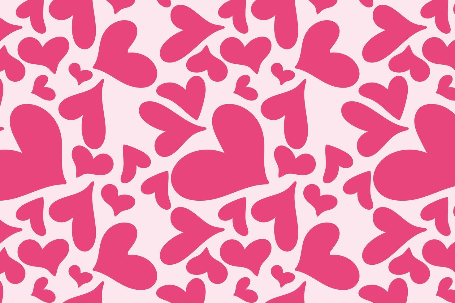 Vector love heart pattern, vector hand drawn Valentine's Day pattern, Valentine's Day background.