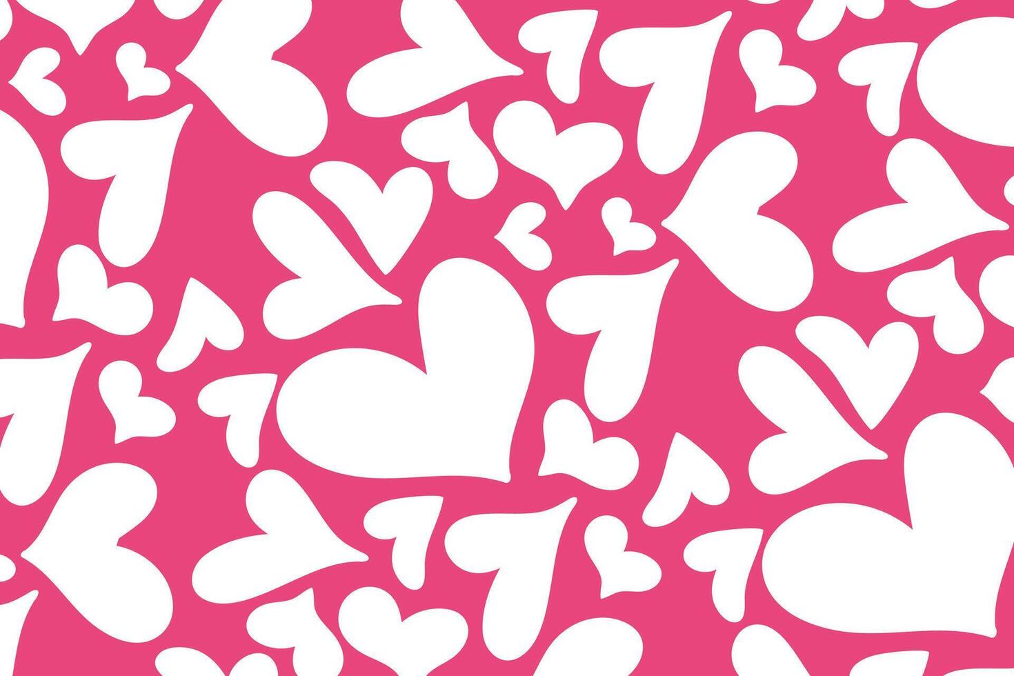 Vector love heart pattern, vector hand drawn Valentine's Day pattern, Valentine's Day background.