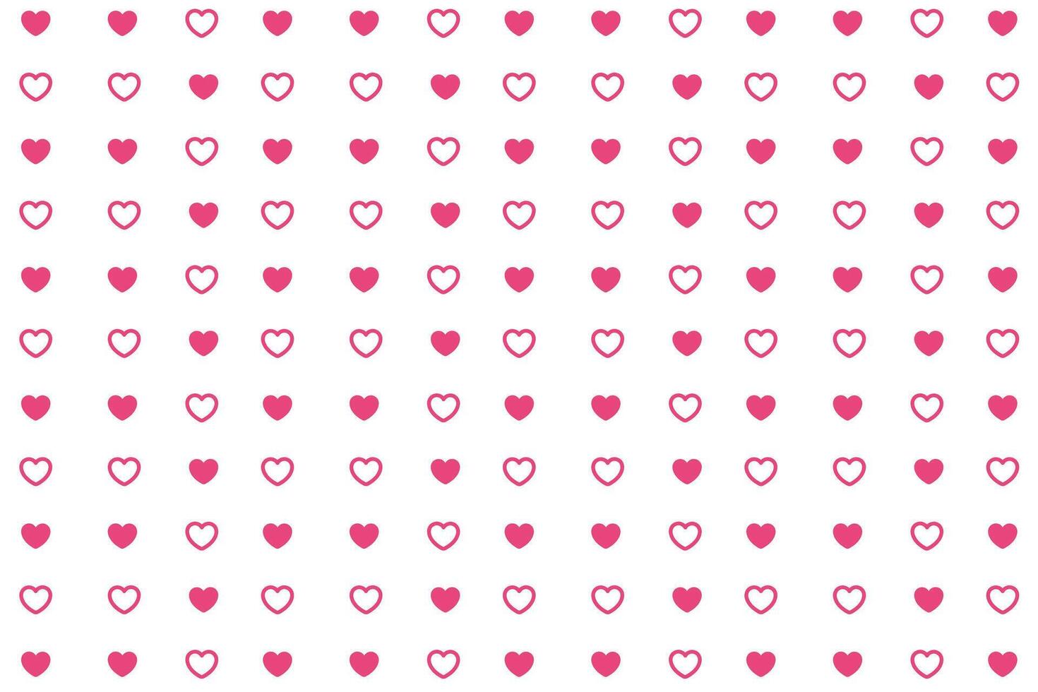 Vector love heart pattern, vector hand drawn Valentine's Day pattern, Valentine's Day background.