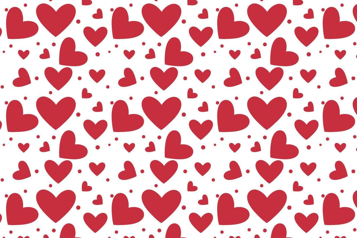 Vector love heart pattern, vector hand drawn Valentine's Day pattern, Valentine's Day background.