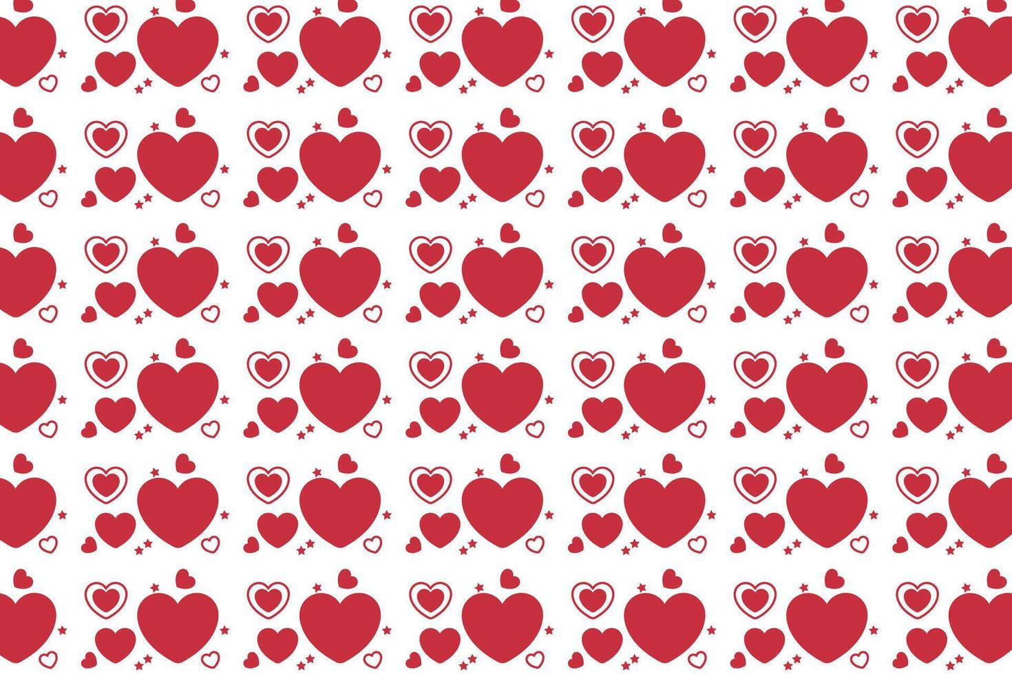 Vector love heart pattern, vector hand drawn Valentine's Day pattern, Valentine's Day background.