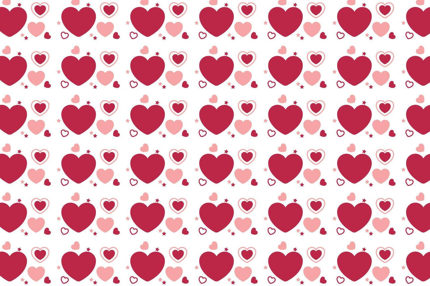 Vector love heart pattern, vector hand drawn Valentine's Day pattern, Valentine's Day background.