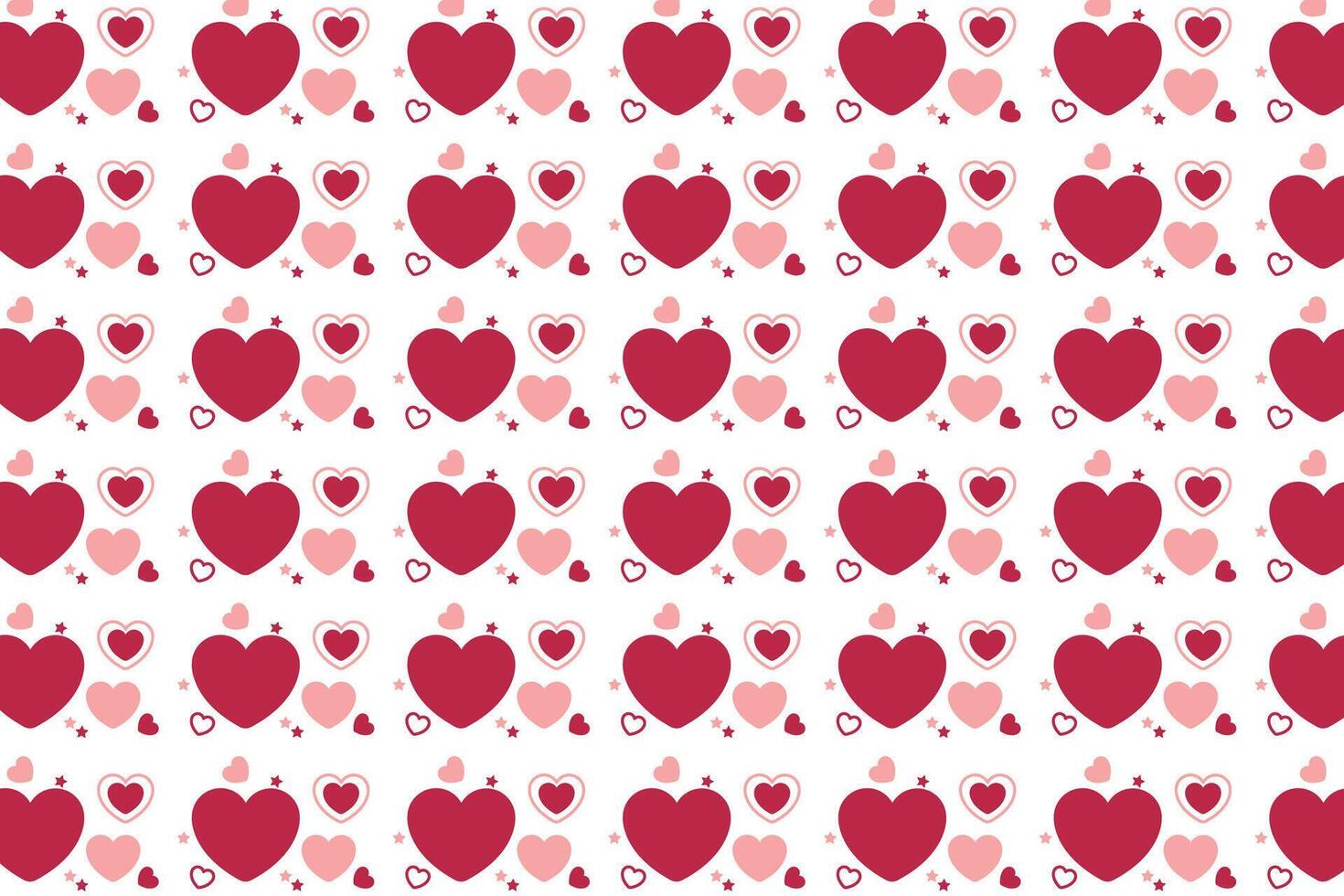 Vector love heart pattern, vector hand drawn Valentine's Day pattern, Valentine's Day background.