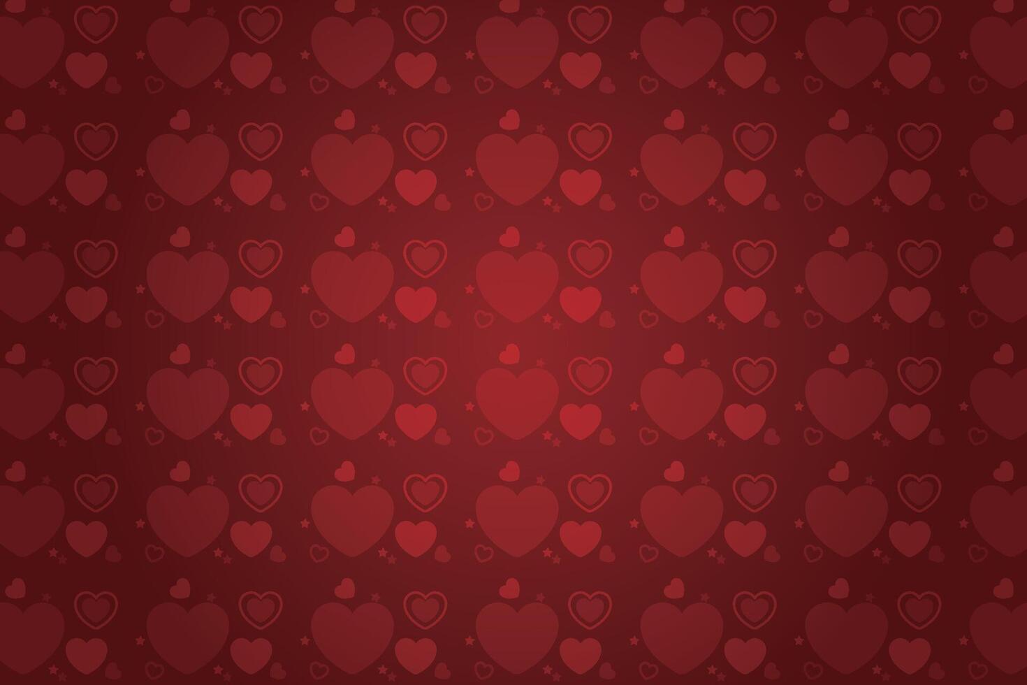 Vector love heart pattern, vector hand drawn Valentine's Day pattern, Valentine's Day background.