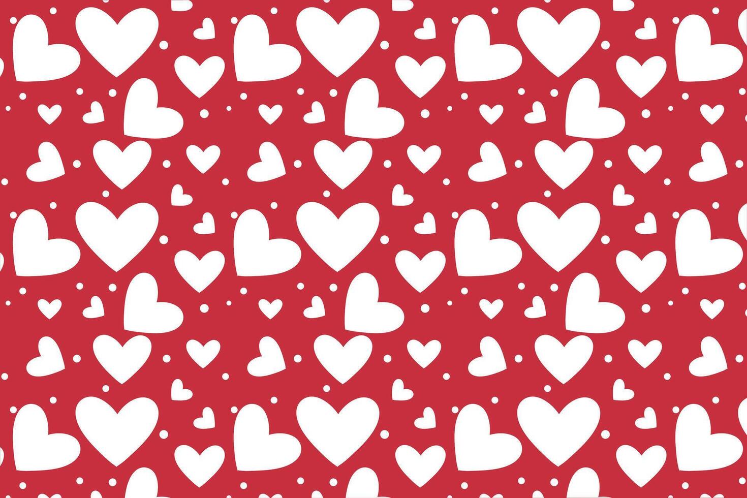 Vector love heart pattern, vector hand drawn Valentine's Day pattern, Valentine's Day background.